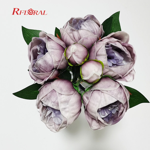 Real Touch Artificial Flower Small Peony Bundle Bridal Bouquet Popular Wedding Centerpiece