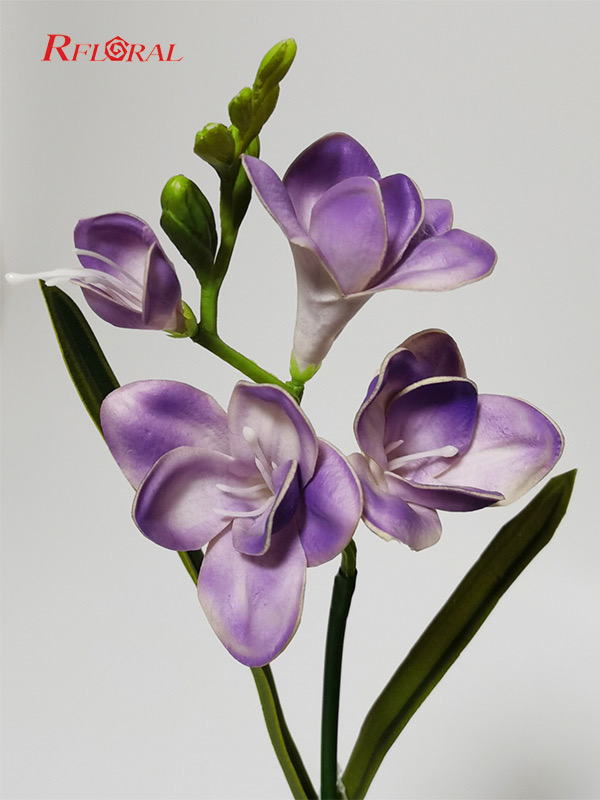 Artificial Flower Freesia Spray Natural Look Real Touch Petals Home Wedding Decor