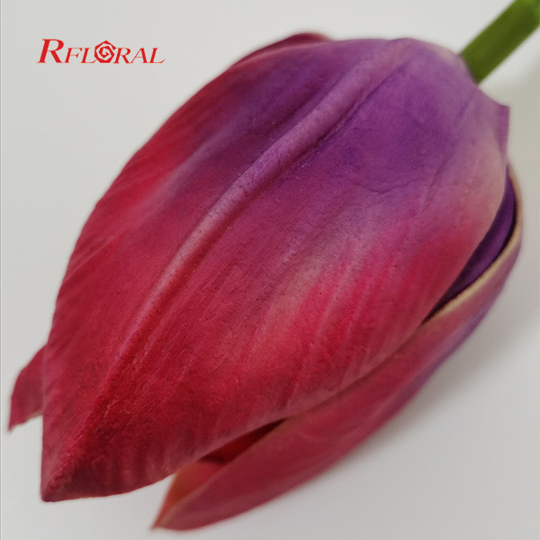 Artificial Tulip Flower Real Touch Petals Long Stem Home Wedding Decor