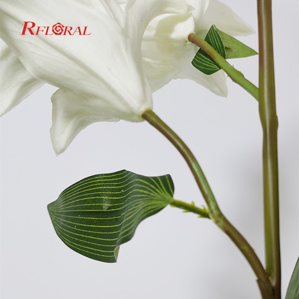 Artificial Asian Lily Flower Stem Realistic PU Flower Wedding Decor Bridal Bouquet